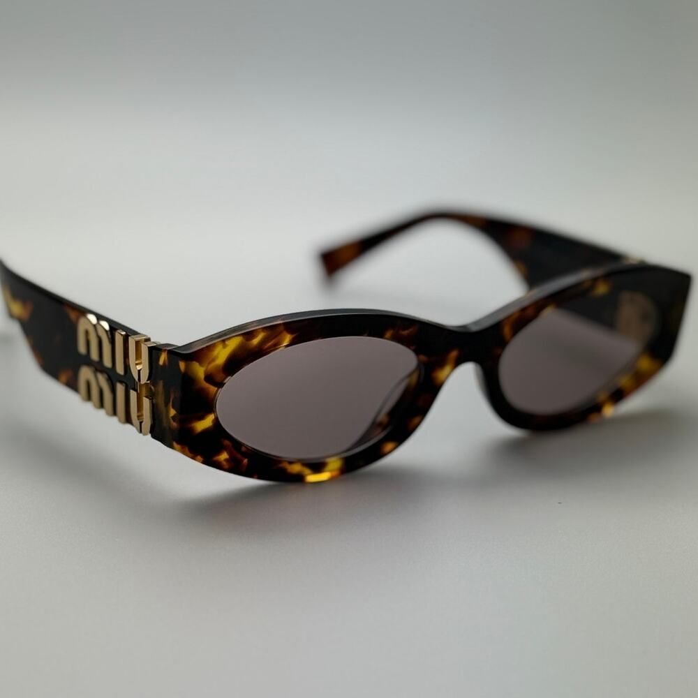 NEW MIU MIU Sunglasses MU11WS 14L20I Honey Havana/Light Purple Brown Women - Picture 8 of 10